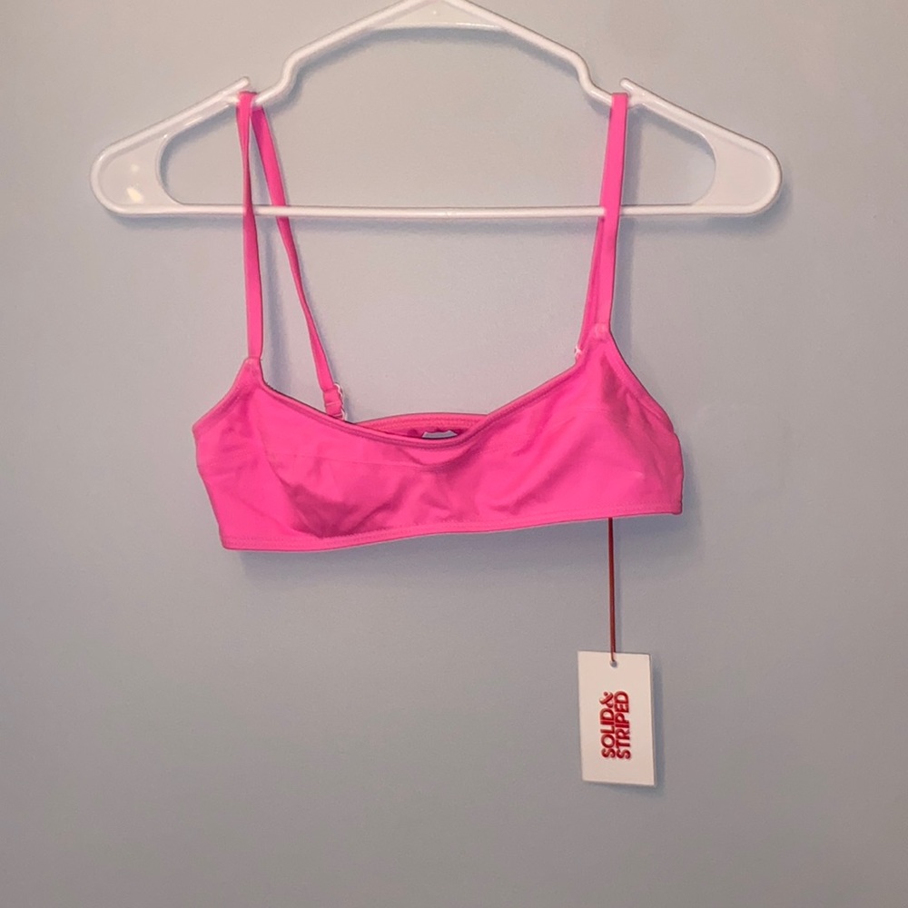 Solid&Striped neon pink bikini top